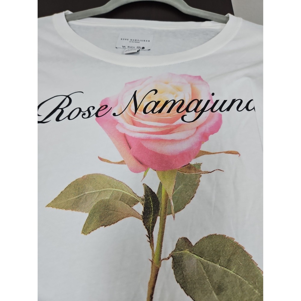 RVCA X ROSE NAMAJUNAS Women's Tee Sz Large Rose NWT
